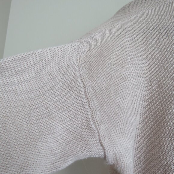 MARGARET O'LEARY 100% Linen Loose Fit Knit Sweater Neutral Tan Beachy - Size S - Picture 13 of 16